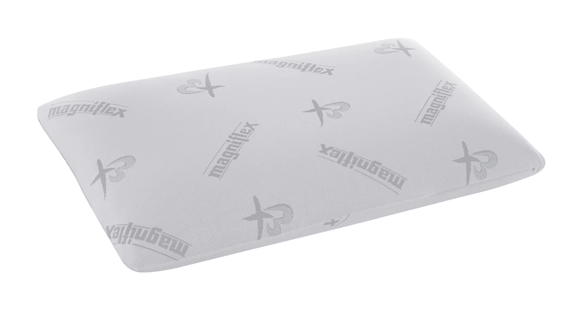 Magniflex ergonomic pillow: minimalist, supportive design with breathable, soft fabric for restful sleep.