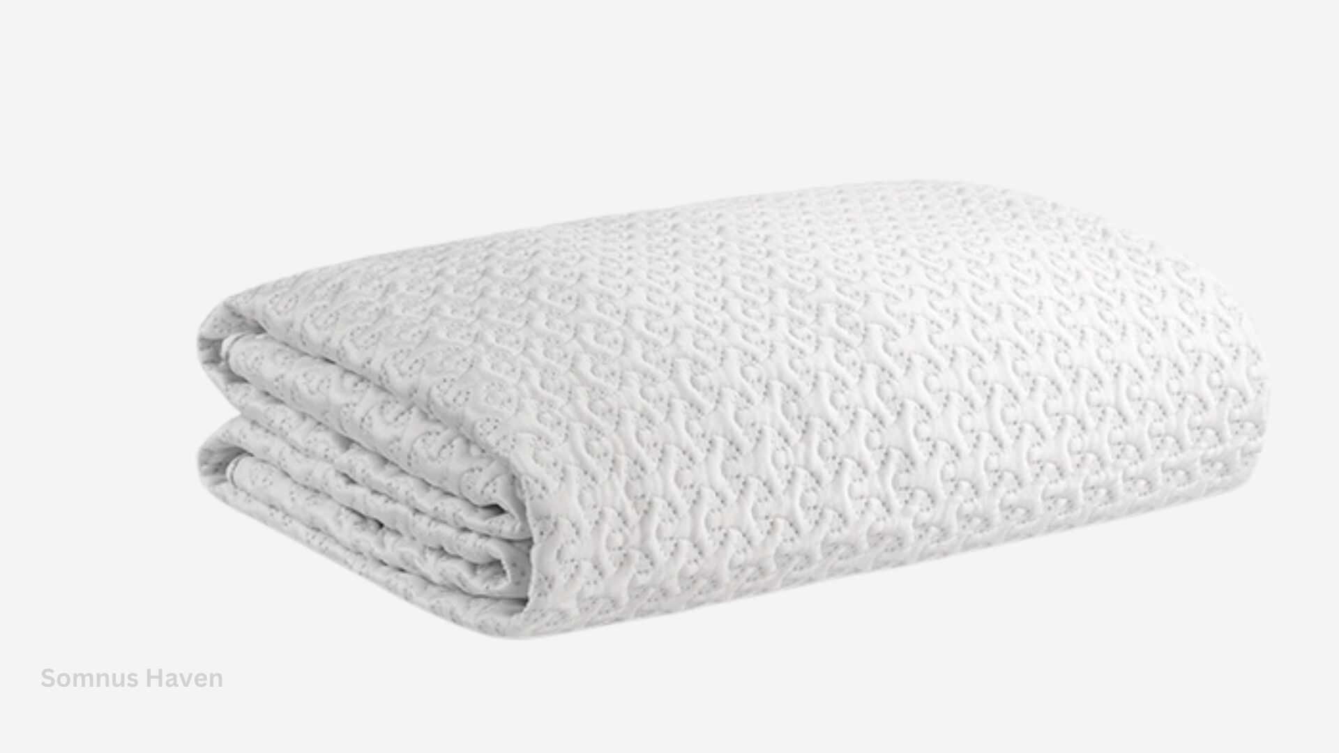 Plush white blanket with interlocking textured pattern, ideal for warmth and home decor.